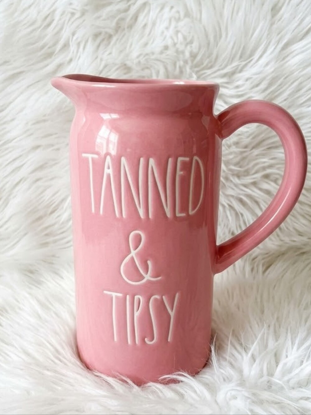 Rae Dunn Pink Tanned & Tipsy Water Jug